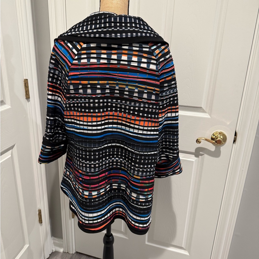 Joseph Ribkoff Multi-Color Striped Jacket Top. - Picture 8 of 8